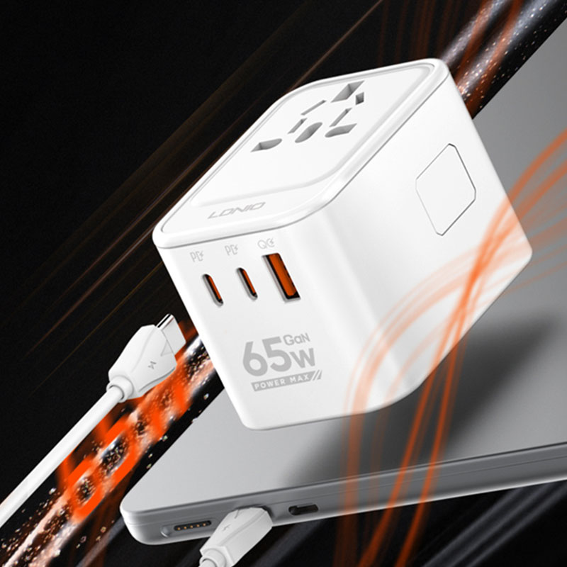 All in one 3 USB Ports 65W Travel Adapter